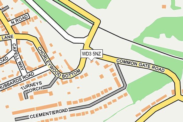 WD3 5NZ map - OS OpenMap – Local (Ordnance Survey)