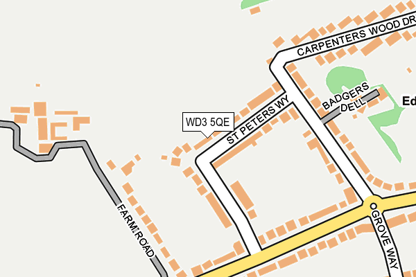 WD3 5QE map - OS OpenMap – Local (Ordnance Survey)