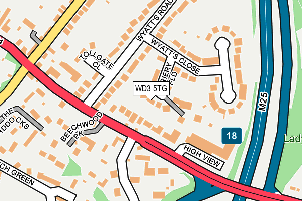 WD3 5TG map - OS OpenMap – Local (Ordnance Survey)