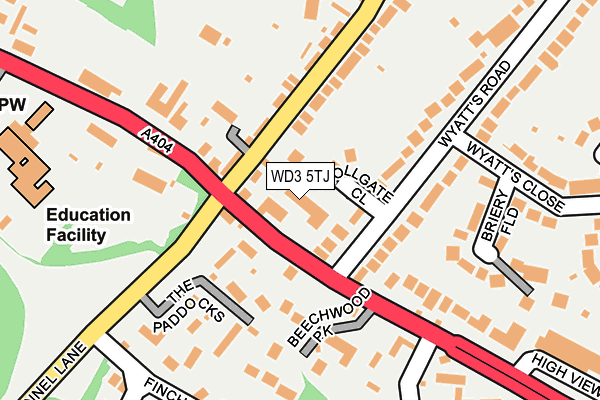 WD3 5TJ map - OS OpenMap – Local (Ordnance Survey)