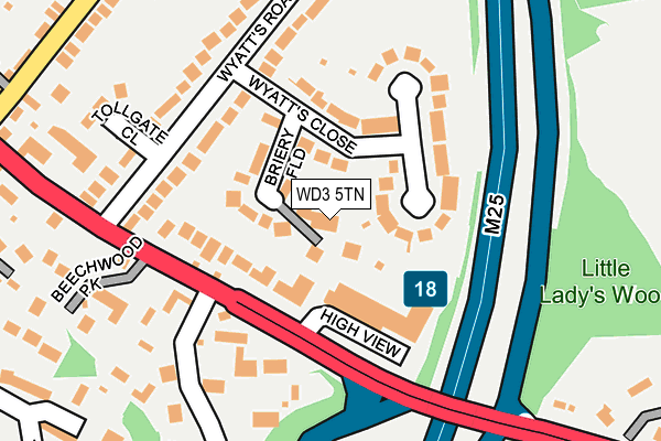 WD3 5TN map - OS OpenMap – Local (Ordnance Survey)