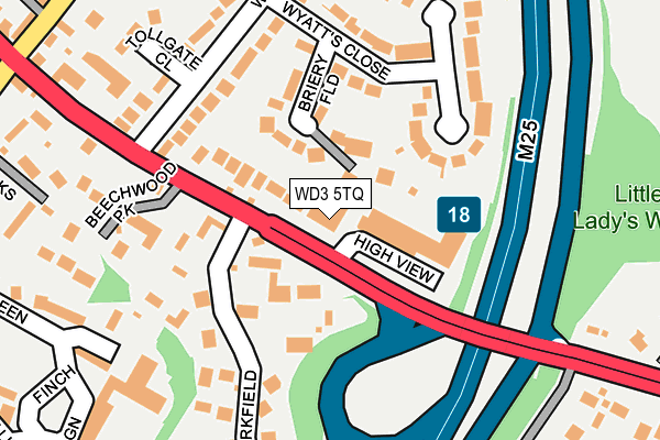 WD3 5TQ map - OS OpenMap – Local (Ordnance Survey)