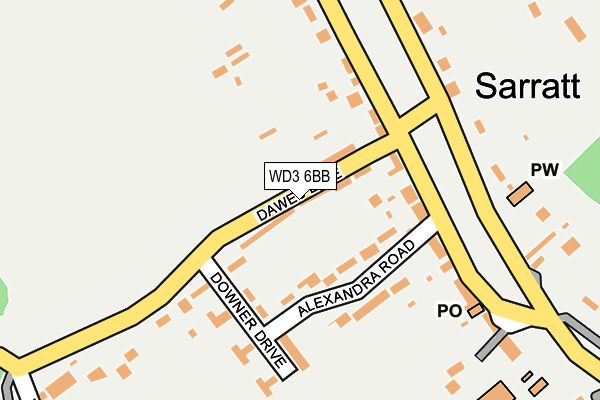 WD3 6BB map - OS OpenMap – Local (Ordnance Survey)