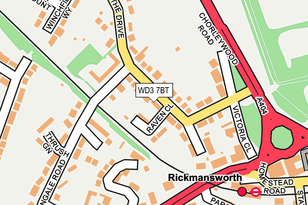 WD3 7BT map - OS OpenMap – Local (Ordnance Survey)