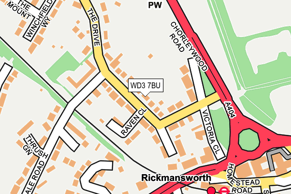 WD3 7BU map - OS OpenMap – Local (Ordnance Survey)