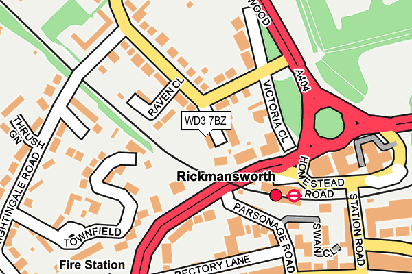 WD3 7BZ map - OS OpenMap – Local (Ordnance Survey)