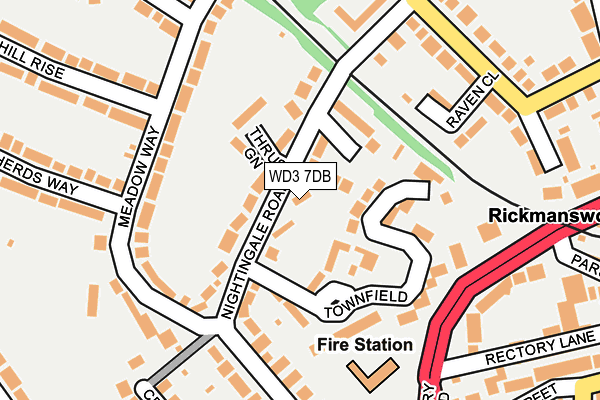 WD3 7DB map - OS OpenMap – Local (Ordnance Survey)