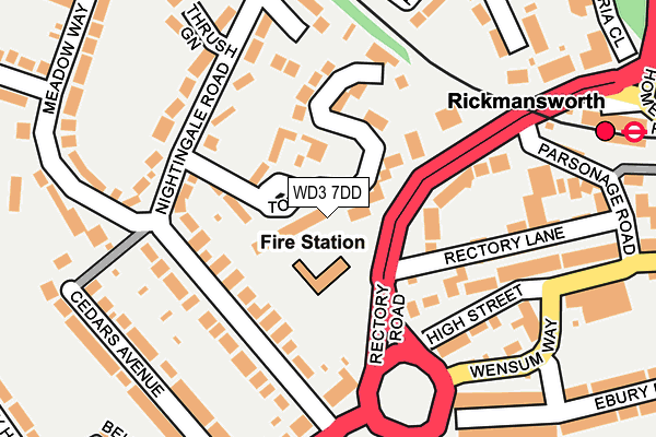 WD3 7DD map - OS OpenMap – Local (Ordnance Survey)