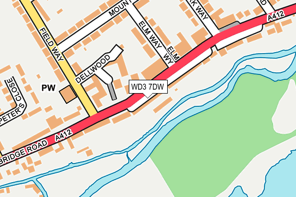 WD3 7DW map - OS OpenMap – Local (Ordnance Survey)