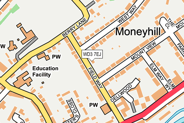 WD3 7EJ map - OS OpenMap – Local (Ordnance Survey)