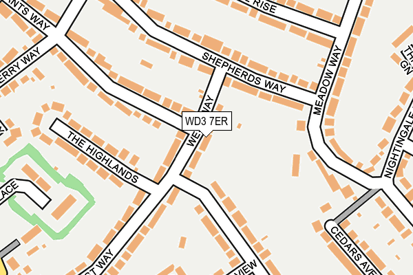 WD3 7ER map - OS OpenMap – Local (Ordnance Survey)