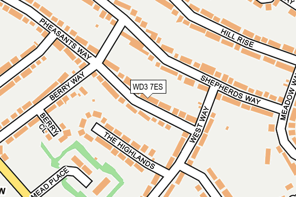 WD3 7ES map - OS OpenMap – Local (Ordnance Survey)