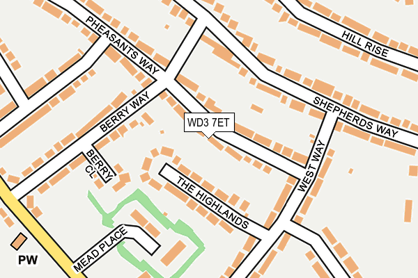 WD3 7ET map - OS OpenMap – Local (Ordnance Survey)