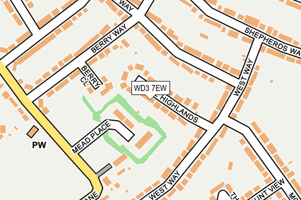 WD3 7EW map - OS OpenMap – Local (Ordnance Survey)