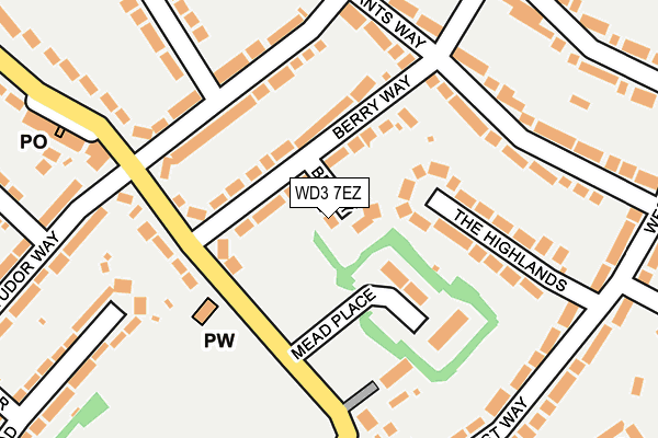 WD3 7EZ map - OS OpenMap – Local (Ordnance Survey)