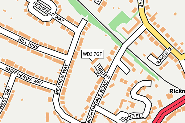 WD3 7GF map - OS OpenMap – Local (Ordnance Survey)