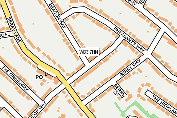 WD3 7HN map - OS OpenMap – Local (Ordnance Survey)