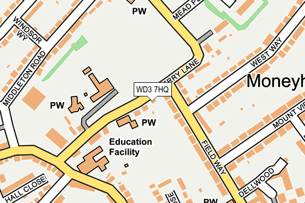 WD3 7HQ map - OS OpenMap – Local (Ordnance Survey)