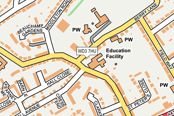 WD3 7HU map - OS OpenMap – Local (Ordnance Survey)