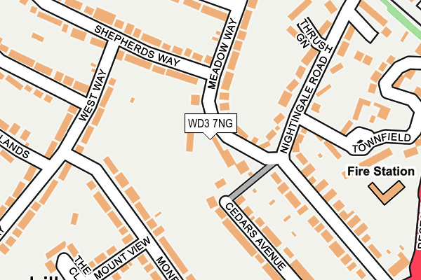 WD3 7NG map - OS OpenMap – Local (Ordnance Survey)