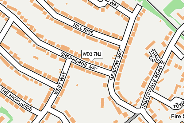 WD3 7NJ map - OS OpenMap – Local (Ordnance Survey)