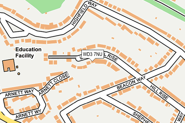 WD3 7NU map - OS OpenMap – Local (Ordnance Survey)
