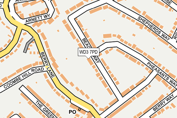 WD3 7PD map - OS OpenMap – Local (Ordnance Survey)
