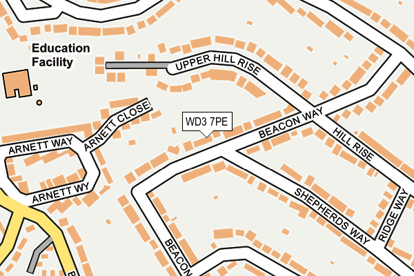 WD3 7PE map - OS OpenMap – Local (Ordnance Survey)