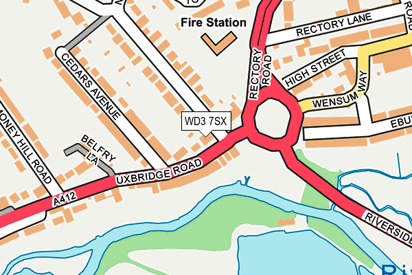 WD3 7SX map - OS OpenMap – Local (Ordnance Survey)