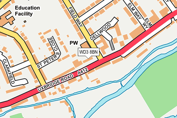 WD3 8BN map - OS OpenMap – Local (Ordnance Survey)