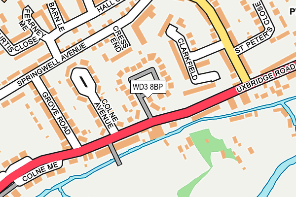 WD3 8BP map - OS OpenMap – Local (Ordnance Survey)