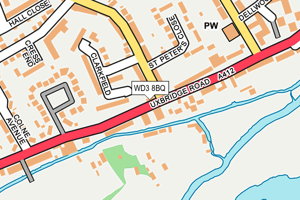 WD3 8BQ map - OS OpenMap – Local (Ordnance Survey)