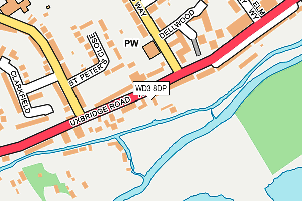 WD3 8DP map - OS OpenMap – Local (Ordnance Survey)