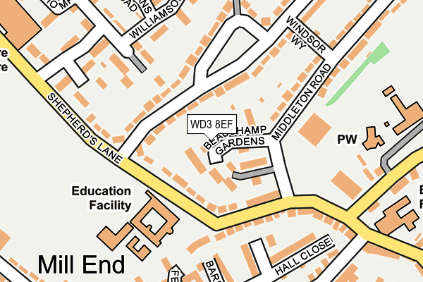WD3 8EF map - OS OpenMap – Local (Ordnance Survey)