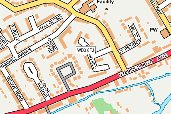 WD3 8FJ map - OS OpenMap – Local (Ordnance Survey)