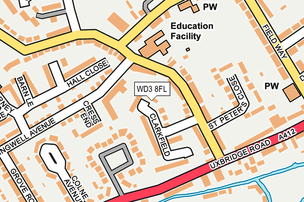 WD3 8FL map - OS OpenMap – Local (Ordnance Survey)