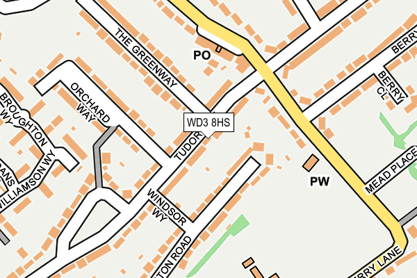 WD3 8HS map - OS OpenMap – Local (Ordnance Survey)