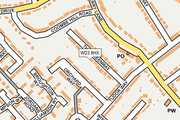 WD3 8HX map - OS OpenMap – Local (Ordnance Survey)