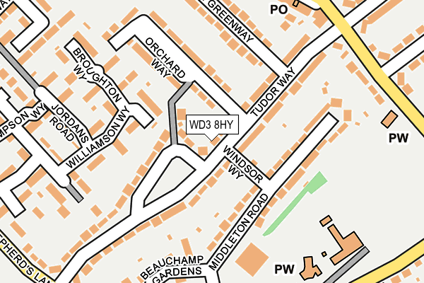 WD3 8HY map - OS OpenMap – Local (Ordnance Survey)
