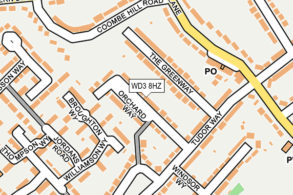 WD3 8HZ map - OS OpenMap – Local (Ordnance Survey)