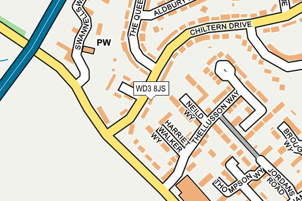 WD3 8JS map - OS OpenMap – Local (Ordnance Survey)