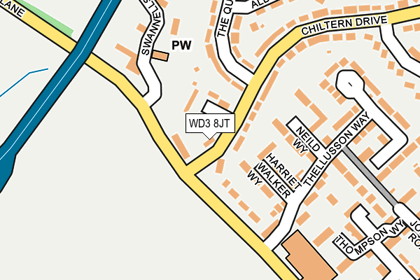 WD3 8JT map - OS OpenMap – Local (Ordnance Survey)