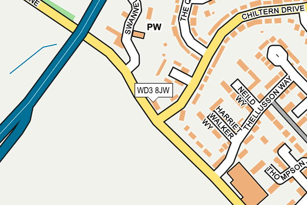 WD3 8JW map - OS OpenMap – Local (Ordnance Survey)