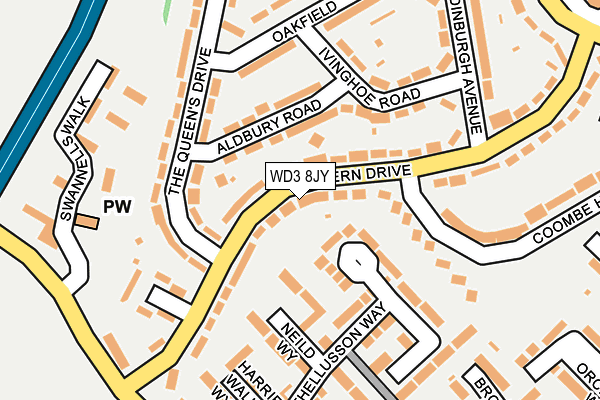WD3 8JY map - OS OpenMap – Local (Ordnance Survey)