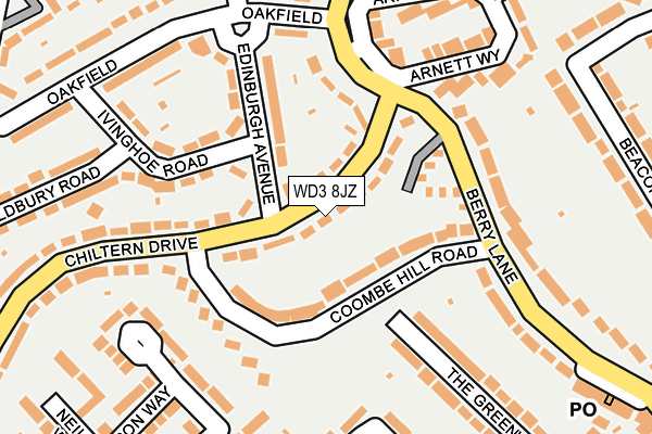 WD3 8JZ map - OS OpenMap – Local (Ordnance Survey)