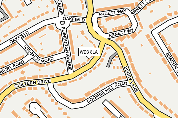 WD3 8LA map - OS OpenMap – Local (Ordnance Survey)