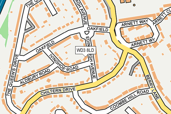 WD3 8LD map - OS OpenMap – Local (Ordnance Survey)