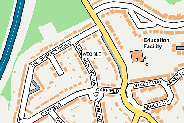 WD3 8LE map - OS OpenMap – Local (Ordnance Survey)