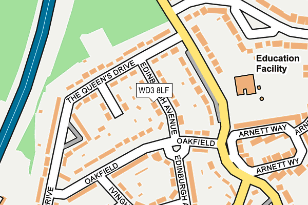 WD3 8LF map - OS OpenMap – Local (Ordnance Survey)