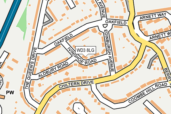 WD3 8LG map - OS OpenMap – Local (Ordnance Survey)